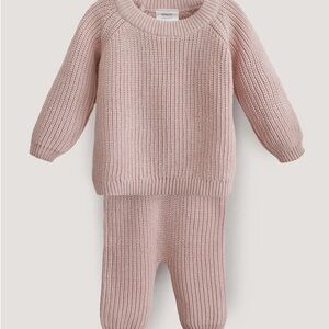 Baby Girl Matching Set Cozy Pink Sweater & Pants